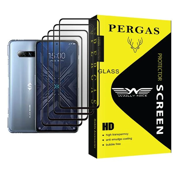 محافظ صفحه نمایش وایلی نایس مدل Pergas Glass MIX004 مناسب برای گوشی موبایل شیائومی Black Shark 4 بسته چهار عددی