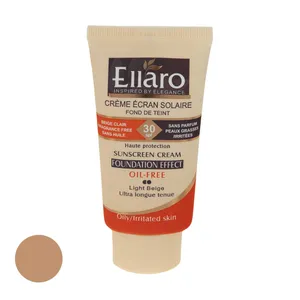 کرم ضد آفتاب رنگی الارو SPF30 سری Foundation Effect مدل Light Beige مناسب پوست های چرب تحت لیسانس حجم 40 میلی لیتر
