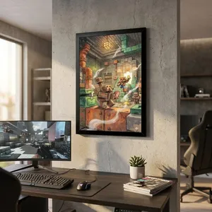 تابلو بکلیت طرح گیمینگ ماینکرفت Minecraft مدل B-po2272 فریم مشکی