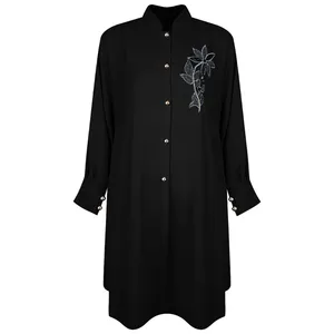 مانتو بارداری مدل کرپ الیزه اپلیکه جواهر دوزی شده 