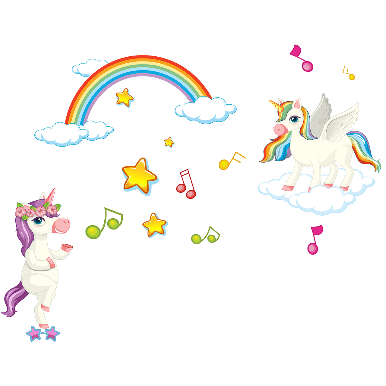 استیکر دیواری کودک طرح cute unicorn