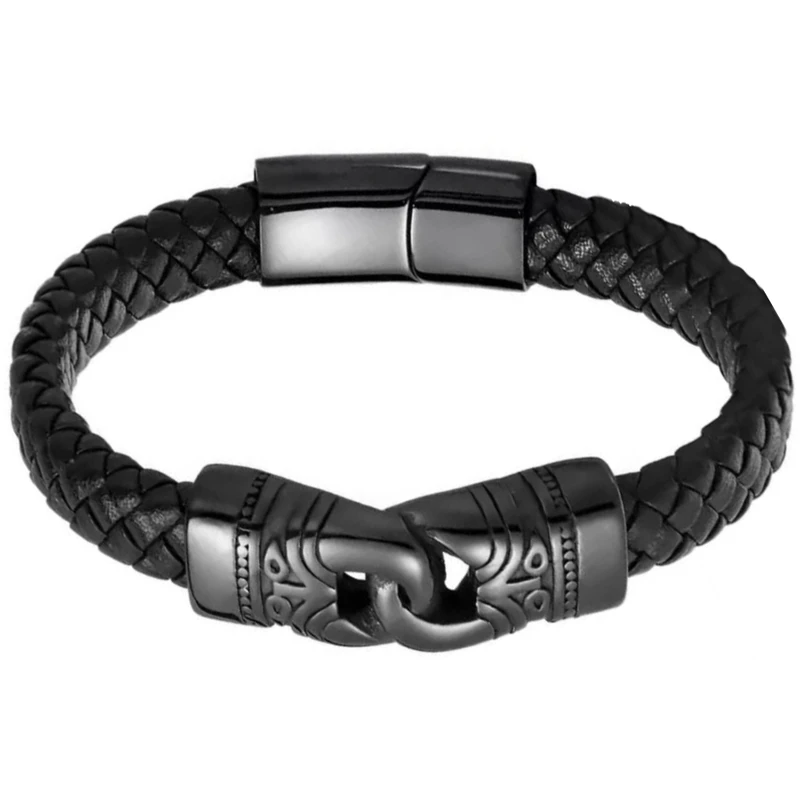 دستبند مردانه گالری گوهرسنگ مدل چرمی کد OT_262