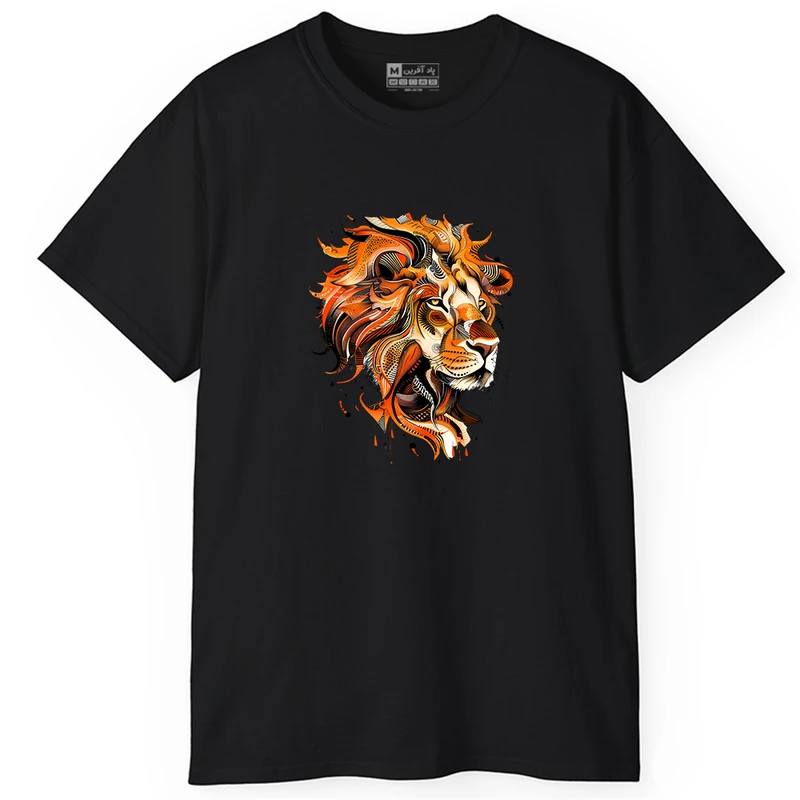 تی شرت آستین کوتاه مردانه پاد آفرین مدل اسپرت طرح شیر کد PT099