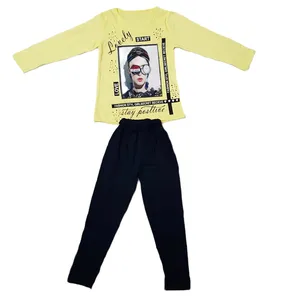 ست تی شرت و شلوار دخترانه مدل 1008