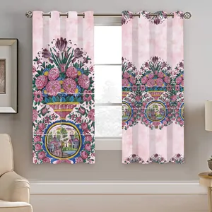 پرده نیروانا طرح سنتی مدل مخمل کد 4903 سایز 140×200 سانتی متر