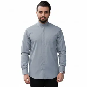 پیراهن آستین بلند یقه دیپلمات مردانه مدل S 55