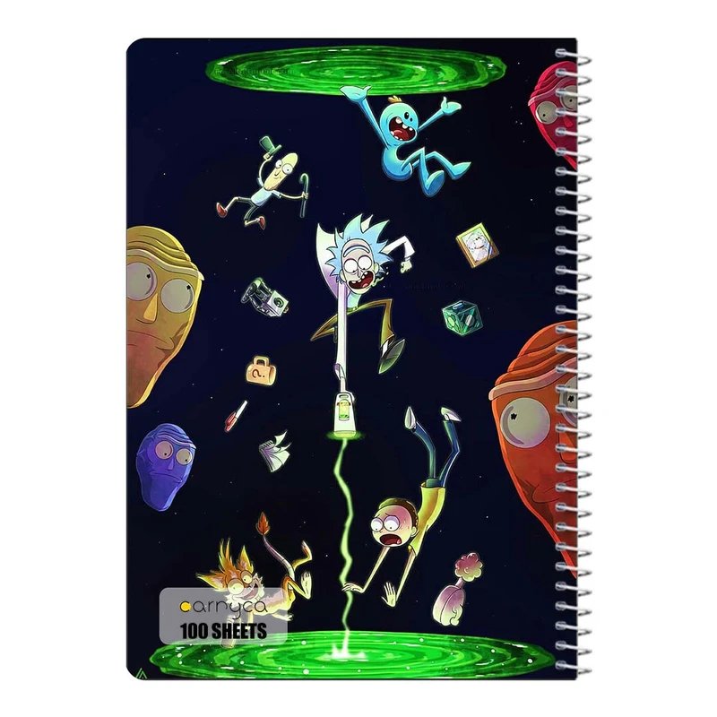 دفتر شطرنجی 100 برگ سیمی کارنیکا طرح ریک و مورتی Rick and Morty کد 75175