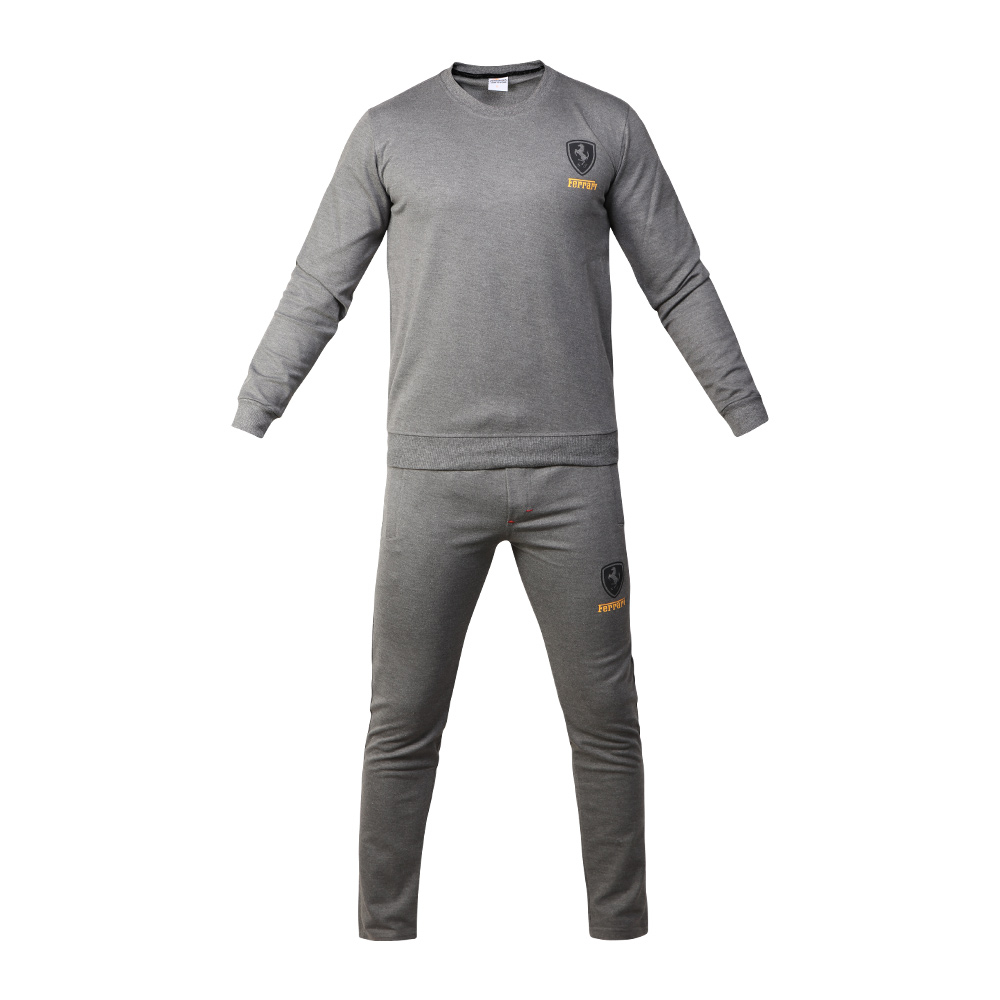 ست تی شرت و شلوار مردانه مدل  اسلش رنگ طوسی تیره