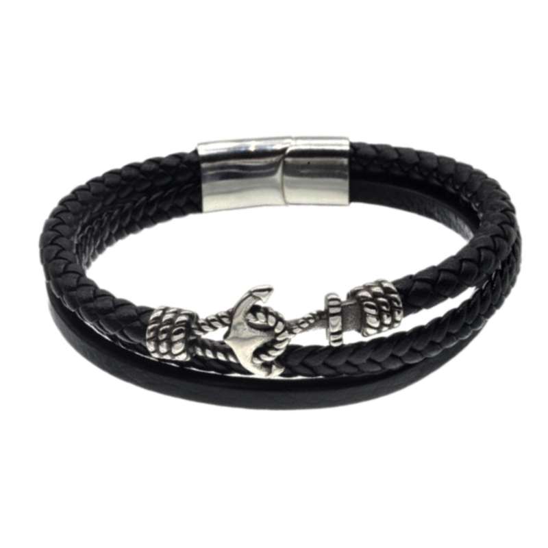 دستبند مردانه مدل چرم طبیعی کد 0033