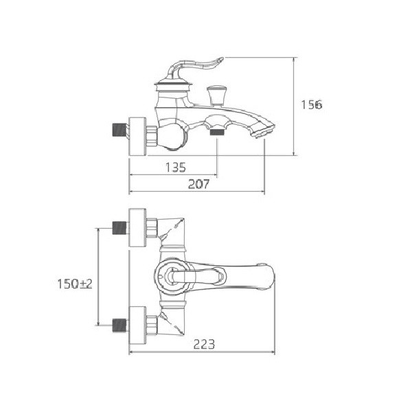 شیر حمام شودر مدل لوکا