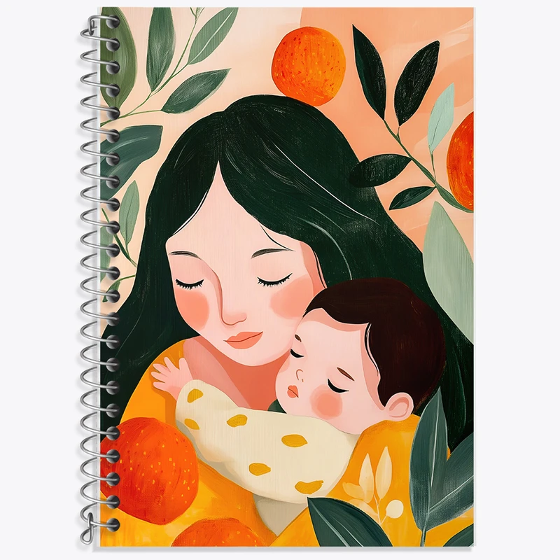 دفتر زبان 50 برگ خندالو مدل دو خط طرح مادرانه کد F7430