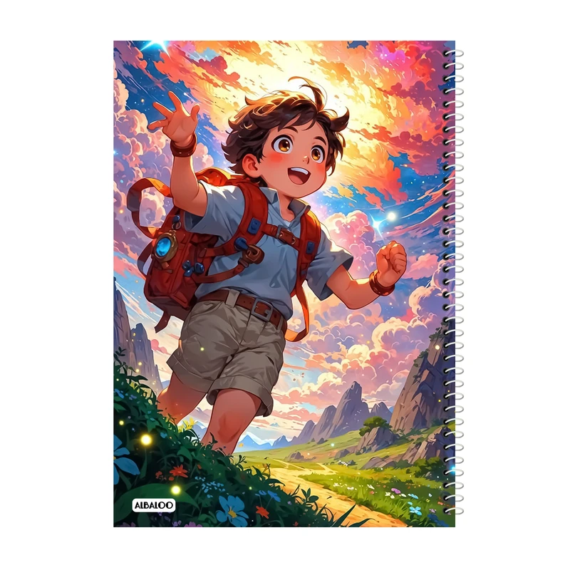 دفتر مشق 100 برگ آلبالو مدل فانتزی پسرانه کد 2315