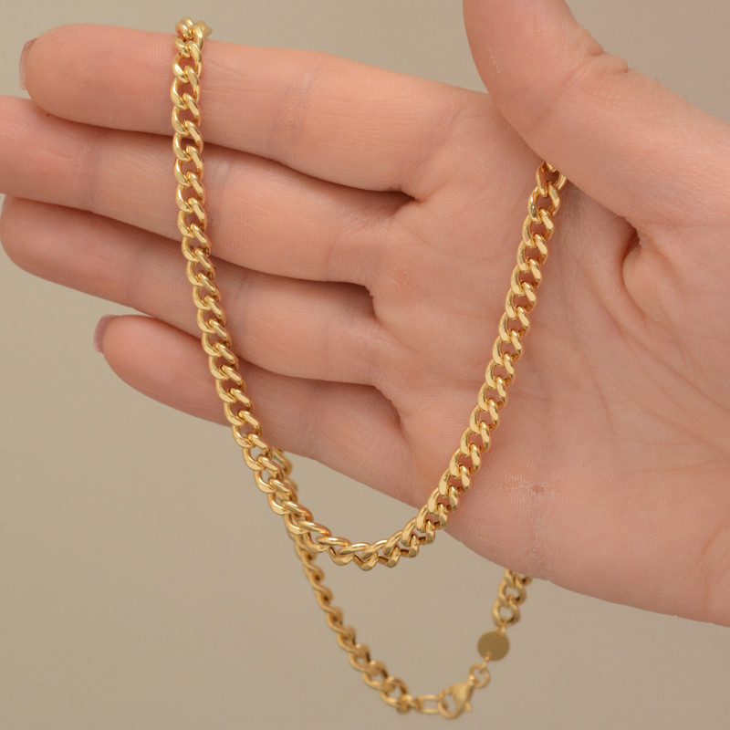 زنجیر طلا 18 عیار زنانه طلای مستجابی مدل گلستانه کد C45