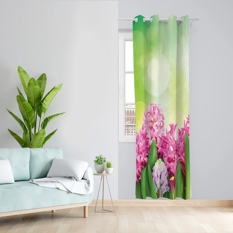 پرده طرح گل مدل مخمل پانچی کد L 440L Z سایز 140x200 سانتی متر