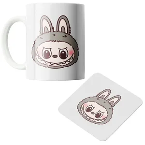 ماگ پاد آفرین مدل لبوبو کد z119 به همراه زیر لیوانی