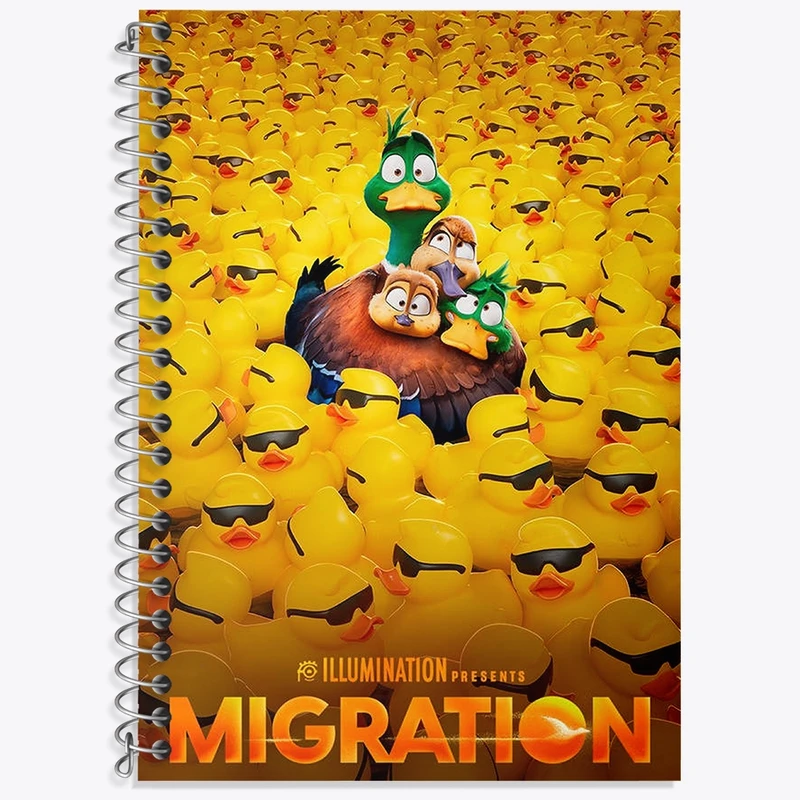 دفتر زبان 50 برگ خندالو مدل سه خط طرح انیمیشن مهاجرت کد N60