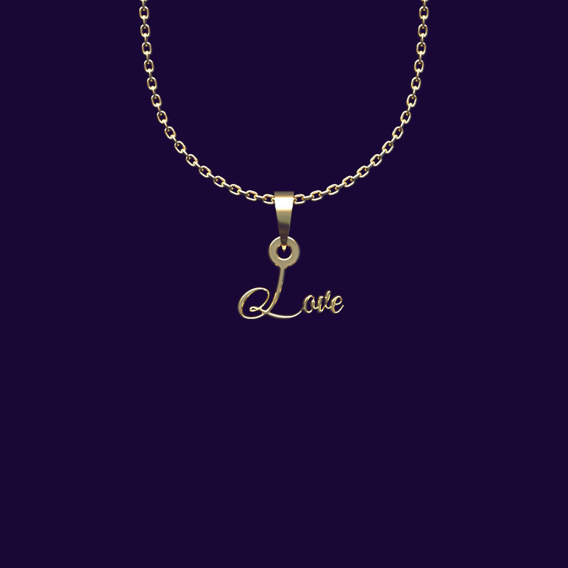 گردنبند طلا 18 عیار زنانه مدوپد مدل love کد DD2-1-1153