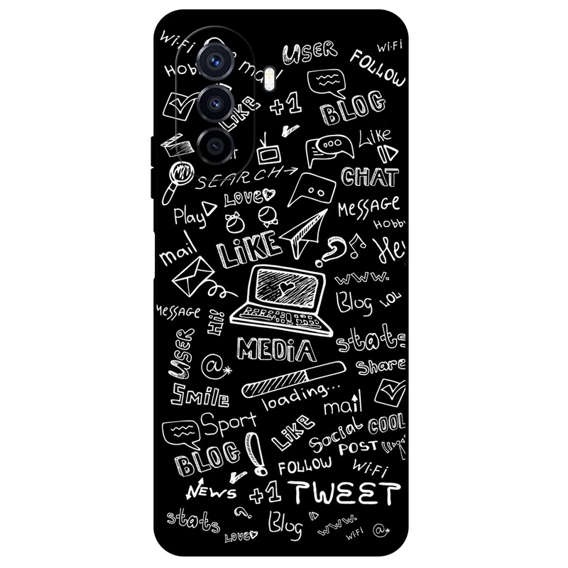 کاور مگافون طرح رسانه های اجتماعی مدل 1898 مناسب برای گوشی موبایل هوآوی Nova Y71