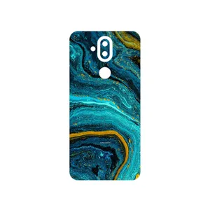MAHOOT Turquoise marblewith golden streaks Cover Sticker for Nokia 8.1