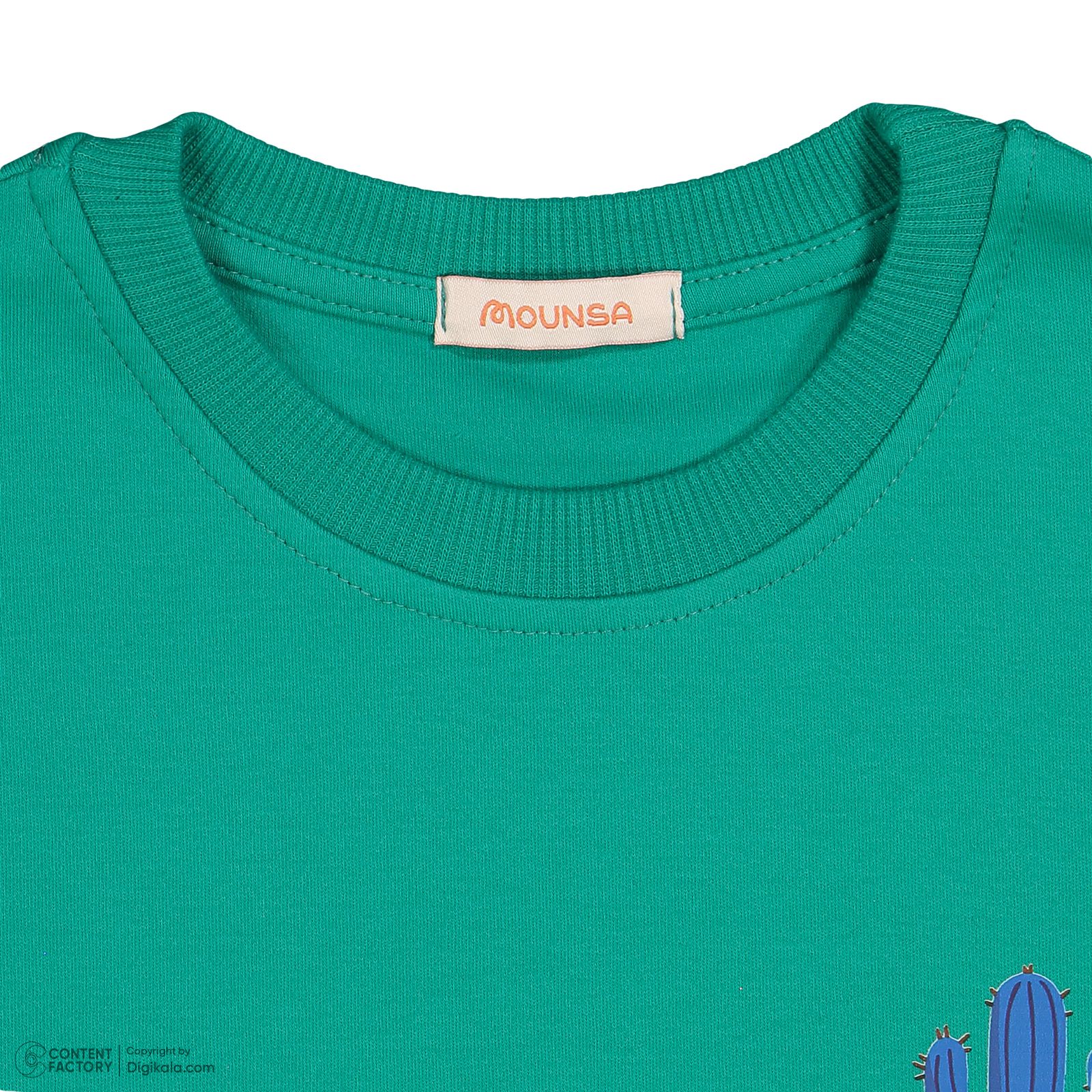 ست تیشرت آستین بلند و شلوار بچگانه مونسا مدل 042 رنگ سبز  -  - 9