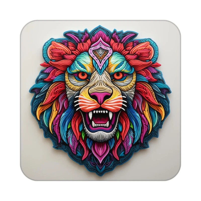 زیر لیوانی کاکتی طرح شیر مدل mp23111