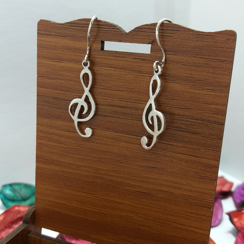 گوشواره نقره زنانه مدل نت موسیقی