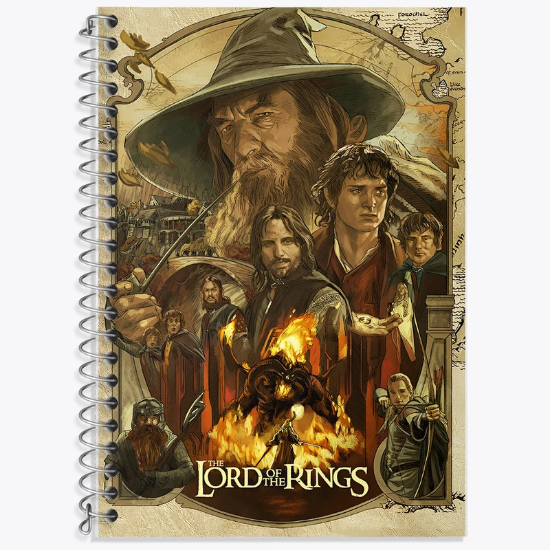 دفتر زبان 50 برگ خندالو مدل سه خط طرح ارباب حلقه ها (Lord of the Rings) کد F5062