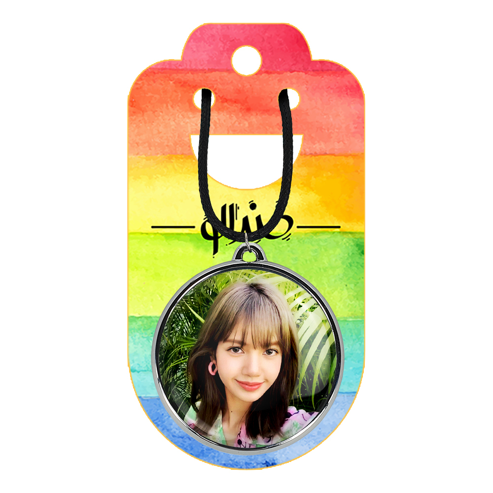 گردنبند خندالو مدل لیسا بلک پینک کد 1430314297