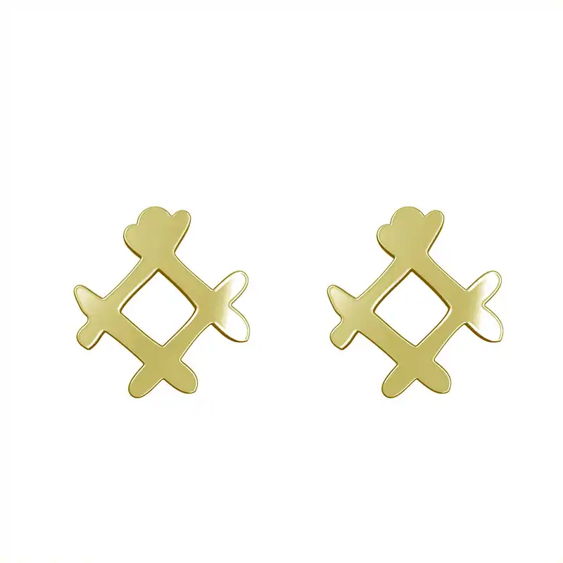 گوشواره طلا 18 عیار زنانه مدوپد مدل هندسی کد GA1-16101