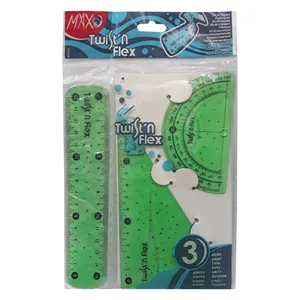 ست خط کش ماکسو مدل Twist'n Flex کد 43 مجموعه 3 عددی
