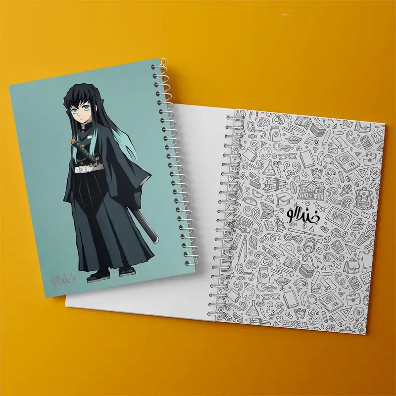 دفتر زبان 50 برگ خندالو مدل دو خط طرح مویچیرو توکیتو انیمه شیطان کش کد 27080