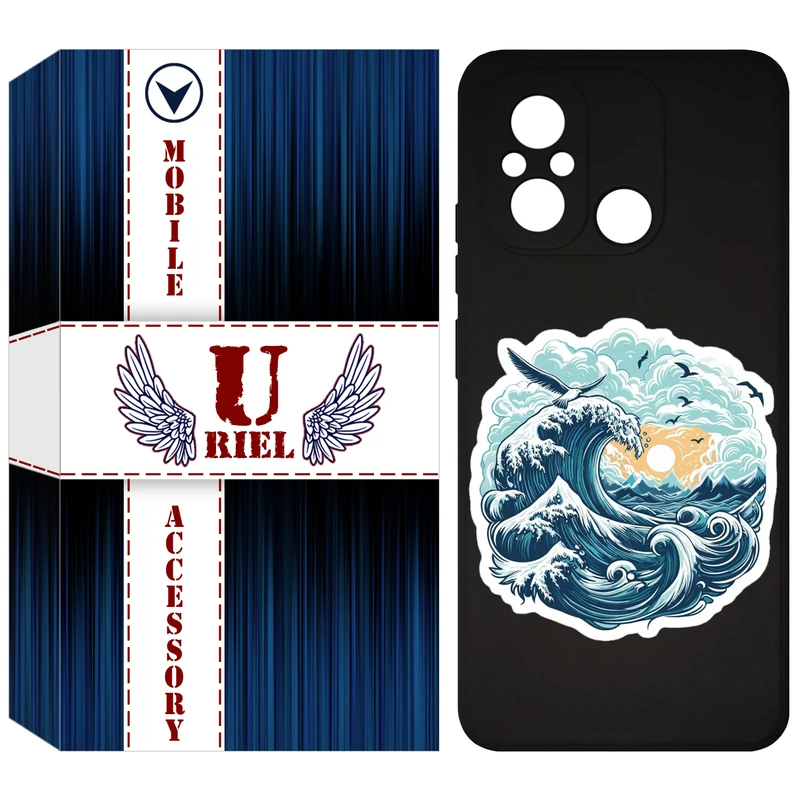 کاور یوریل مدل KSH کد 99 طرح موج دریا مناسب برای گوشی موبایل شیائومی Redmi 12C