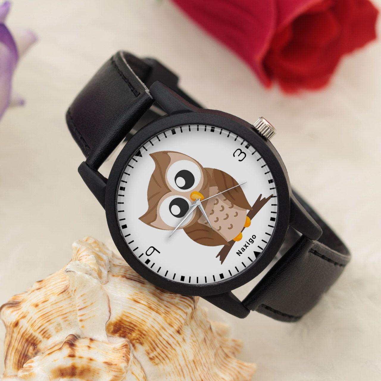 ساعت مچی عقربه ای ناکسیگو طرح جغد کد LF4253 -  - 4