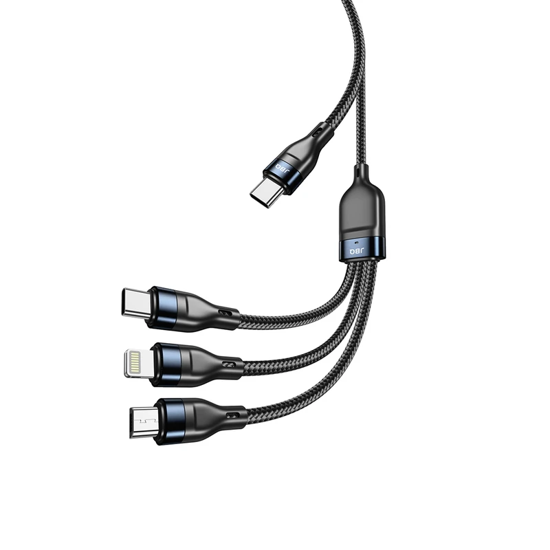 کابل تبدیل USB-C به USB-C , LIGHTNING , MICRO USB جی بی کیو مدل CA-533 طول 1.5 متر