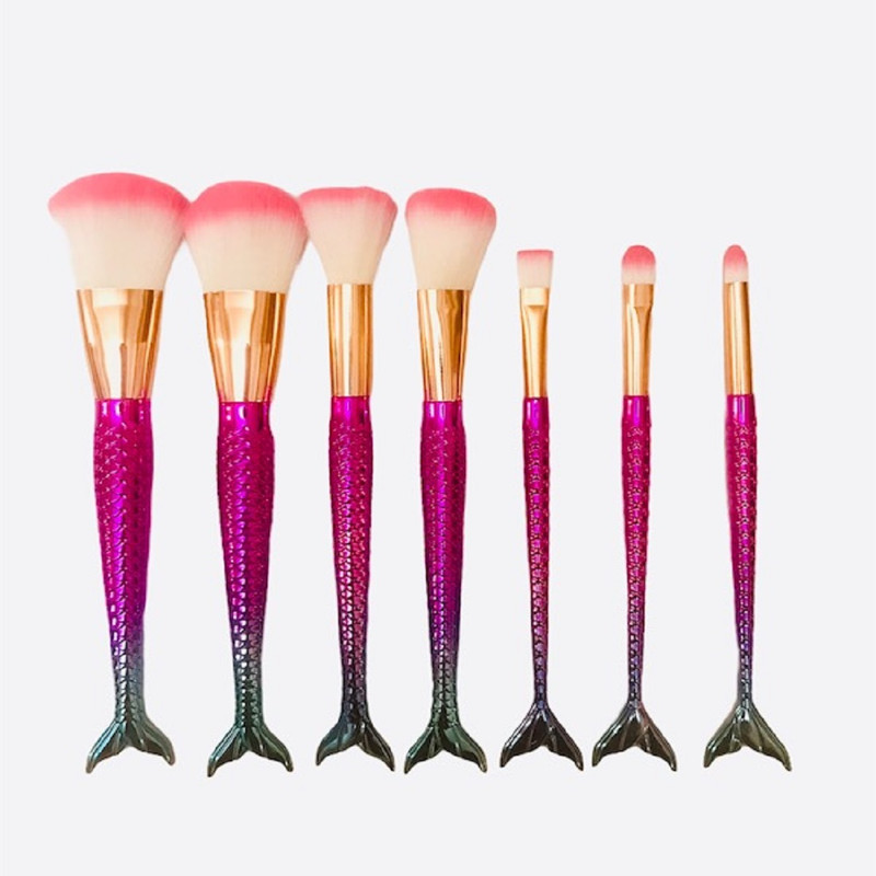 ست برس آرایشی مدل ماهی مجموعه 7 عددی