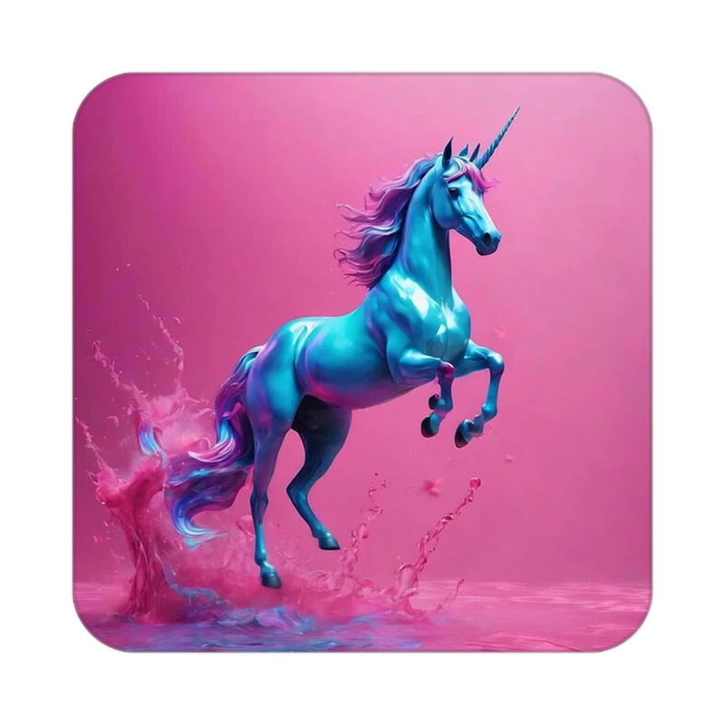 زیر لیوانی کاکتی طرح اسب تک شاخ و یونیکورن مدل mp32687