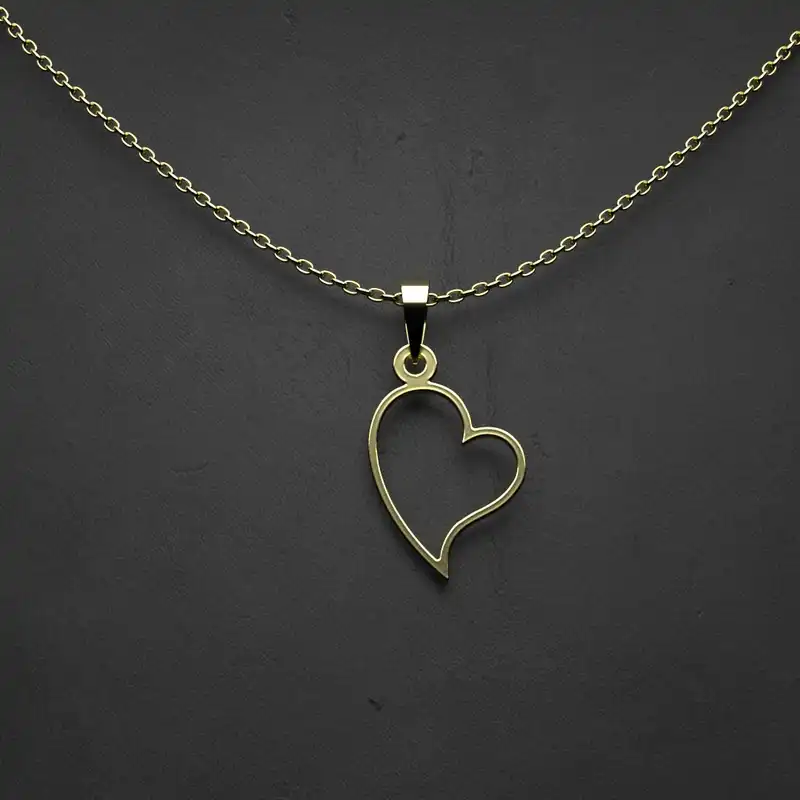 گردنبند طلا 18 عیار زنانه مدوپد مدل قلب کد II1219