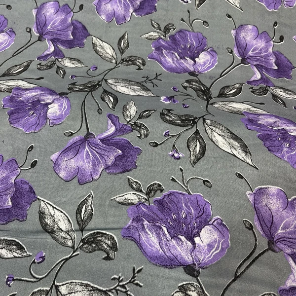 پارچه ملحفه عرض 2 متر مدل گلدار رنگ بنفش