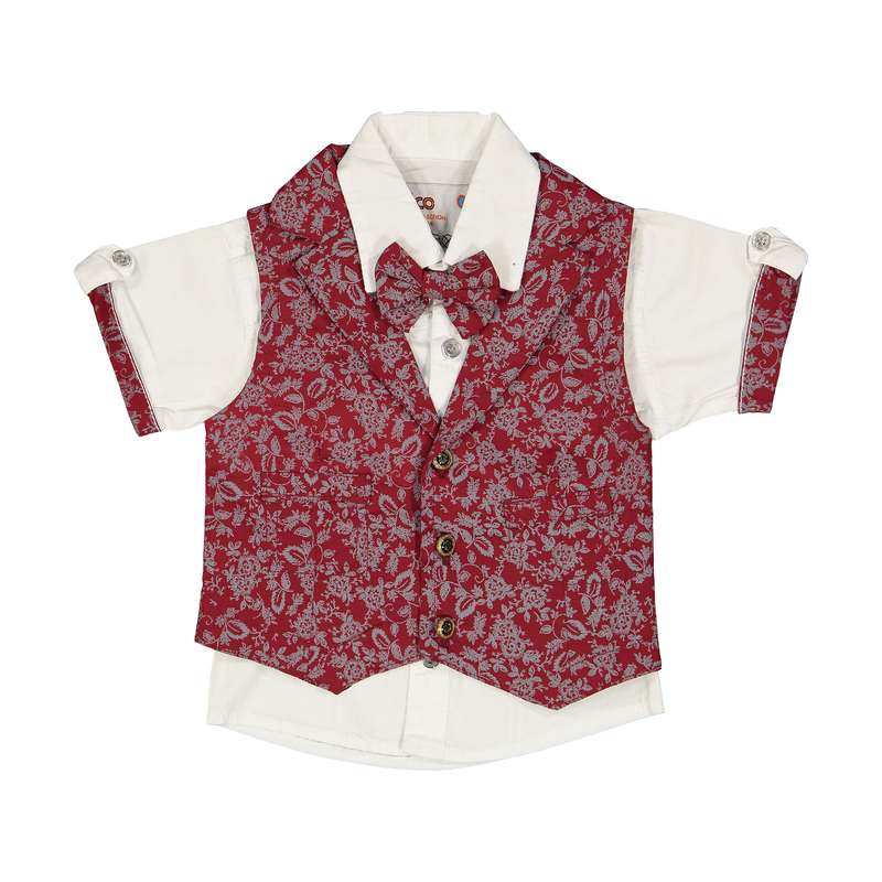 ست پیراهن و جلیقه نوزادی پسرانه پیکو مدل Rp5