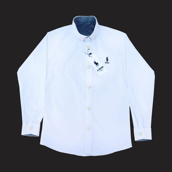 پیراهن پسرانه پولو مدل D1021 رنگ سفید