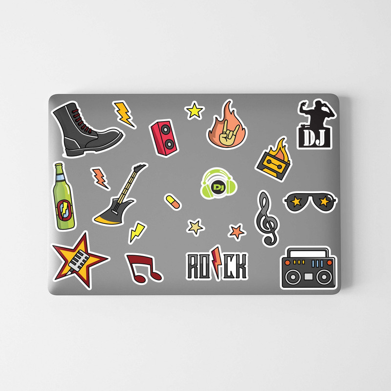 استیکر لپ تاپ مدل dj set مجموعه 20 عددی 1