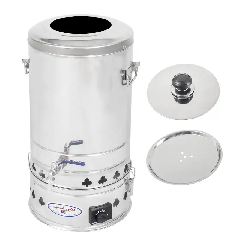 سماور گازی نگین استیل مدل 30lit گنجایش 30 لیتر