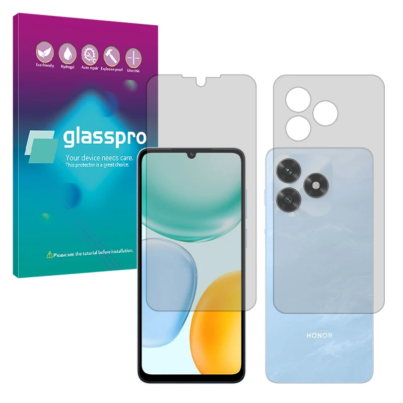 محافظ صفحه نمایش مات گلس پرو مدل Resistant مناسب برای گوشی موبایل آنر X5c Plus به همراه محافظ پشت گوشی موبایل 