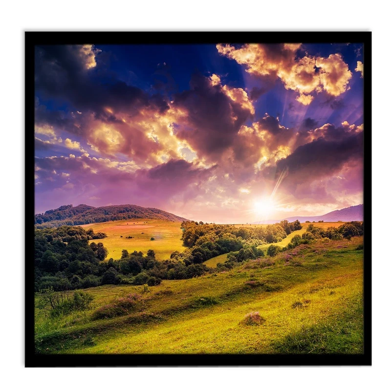 تابلو نوری بکلیت طرح طبیعت دشت و آسمان ابری مدل B-S1114