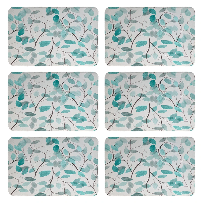 زیربشقابی طرح برگ کد 9074 بسته 6 عددی 