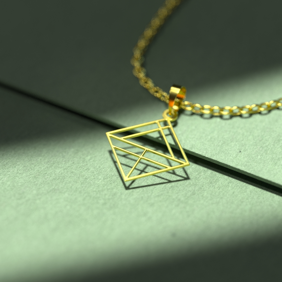 گردنبند طلا 18 عیار زنانه مدوپد مدل هندسی کد F3-1-1004