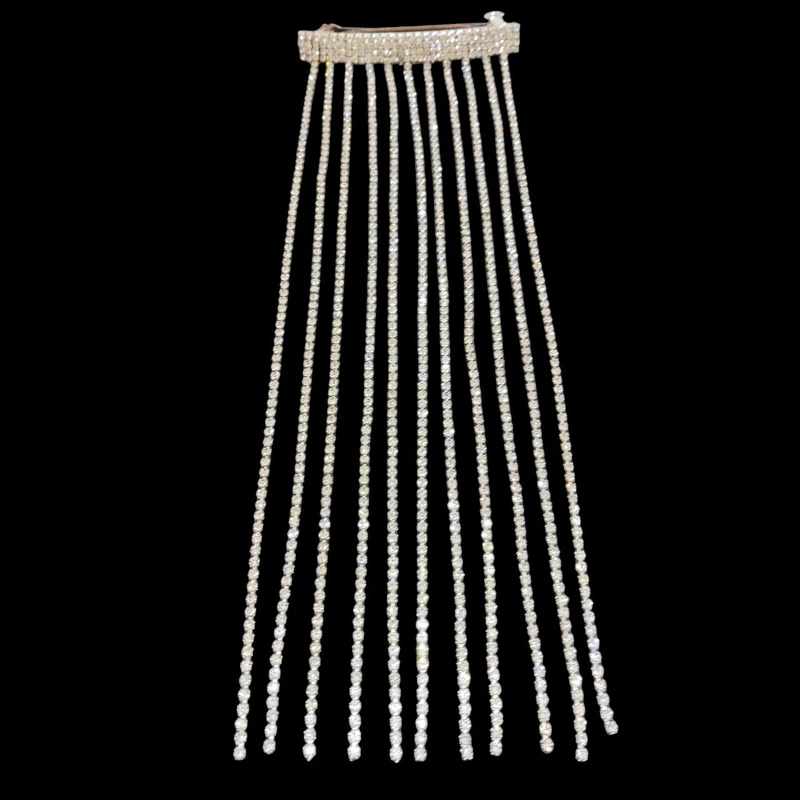 گیره مو زنانه مدل فرانسوی آبشاری نگین دار کد VS-FRANS