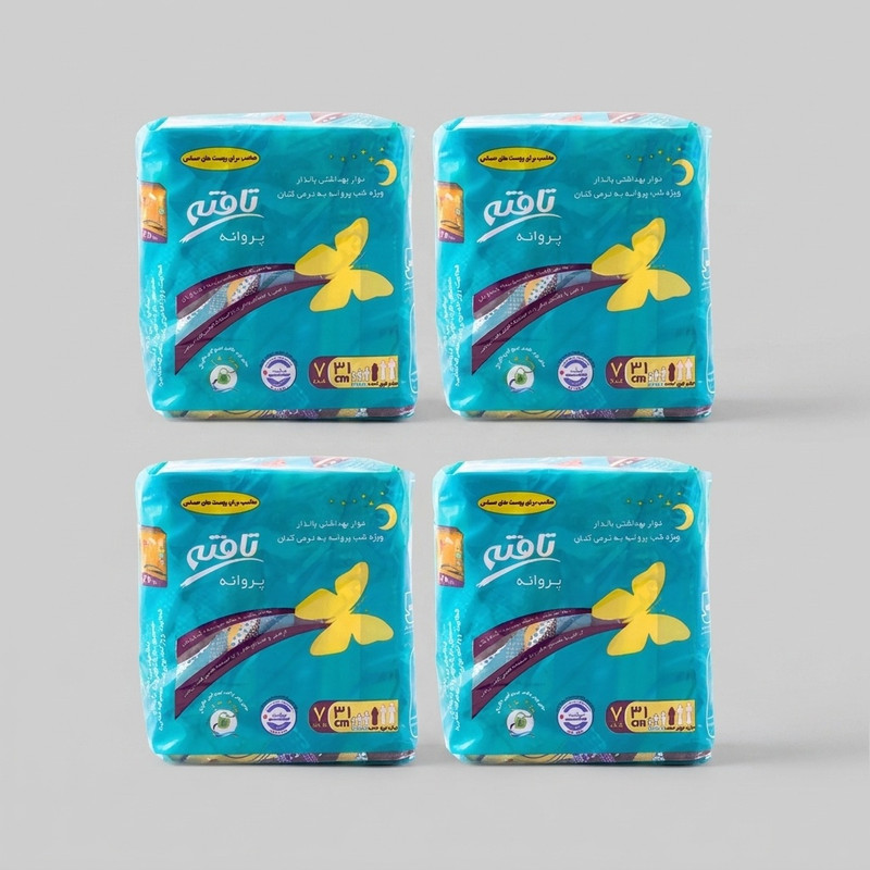 نوار بهداشتی تافته مدل Butterfly مجموعه 4 عددی