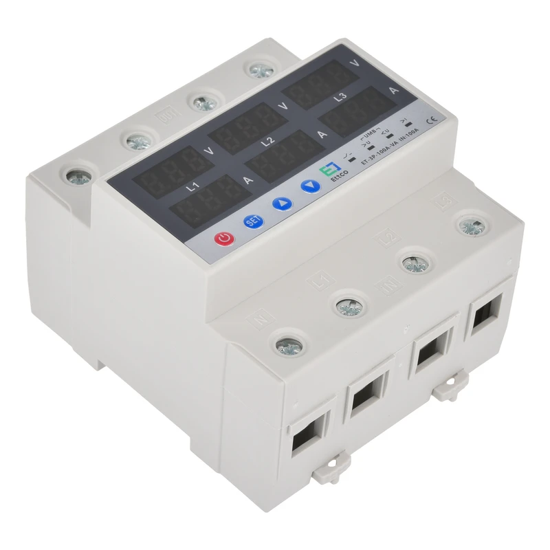 محافظ ولتاژ و جریان سه فاز 100 آمپر اتکو مدل ET-3P-100A-VA