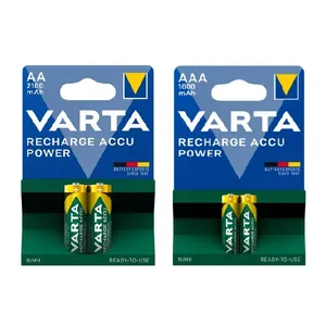باتری قلمی و نیم قلمی قابل شارژ وارتا مدل ACCU power Ready-to-use 2100-1000  بسته 4 عددی